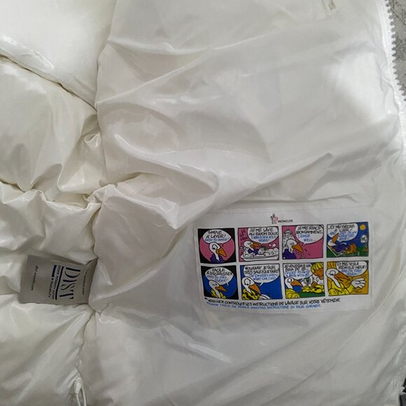 Mens White Moncler Down Jacket With Hood - Picture 5 of 10